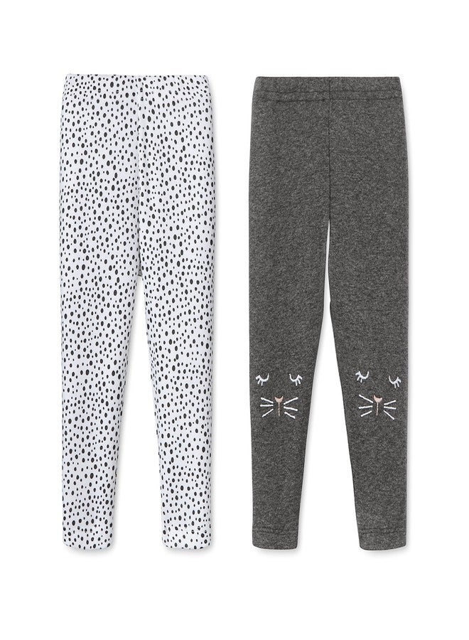Lamaze Organic Baby Baby Pull On 2 Pack Leggings, Grey Kittie/White Dots, 12 Months - Image 1