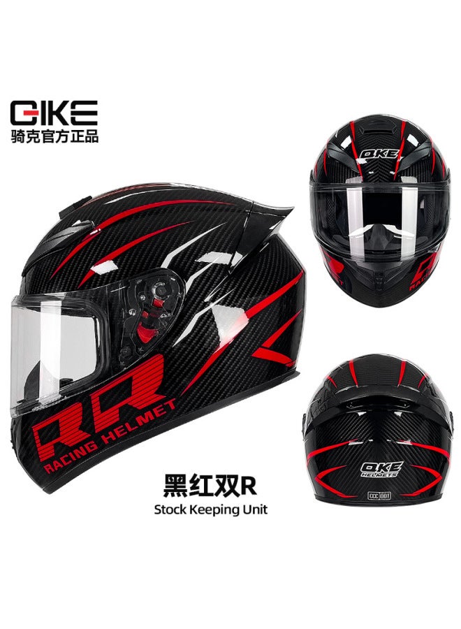 Black Red Double R Ride G Motorcycle Helmet Men's And Women's Winter Personality Electric Car Safety Helmet Four Seasons Knight Bluetooth Motorcycle Full Helmet
