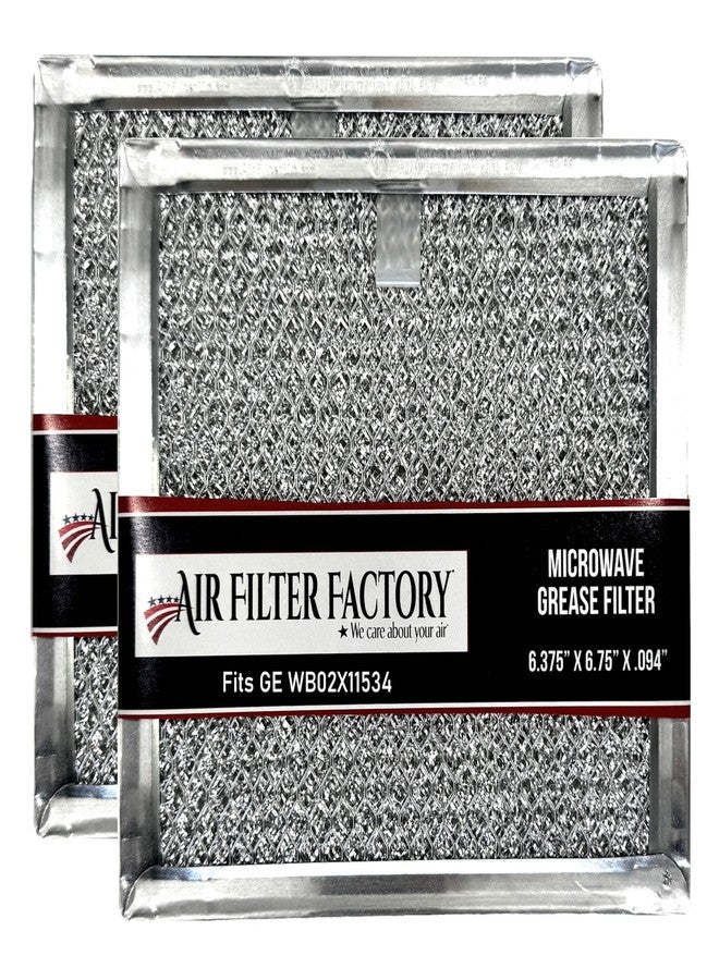 Air Filter Factory Grease Filter WB02X11534 Replacement For GE Microwave Oven Aluminum Grease Mesh Filter 6.81" X 6.34" Over The Range Kitchen Oven Vent 2-Pack - Image 1