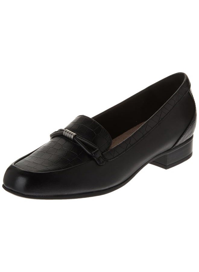 clarks Women's Juliet Shine Loafer, Black Croc Print Leather, 7.5 - Image 1