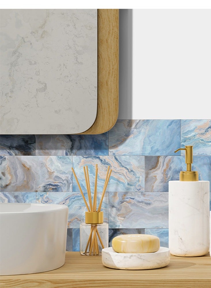 CityRiya-Long Decorative 3D Wall Panels Wall Panels 16PCS 20.32*10.16cm 3D Wall Sticker Self-Adhesive Wall Panels Waterproof PE Foam Wallpaper Brick Wallpaper for Kichen Wall Decor - Image 3