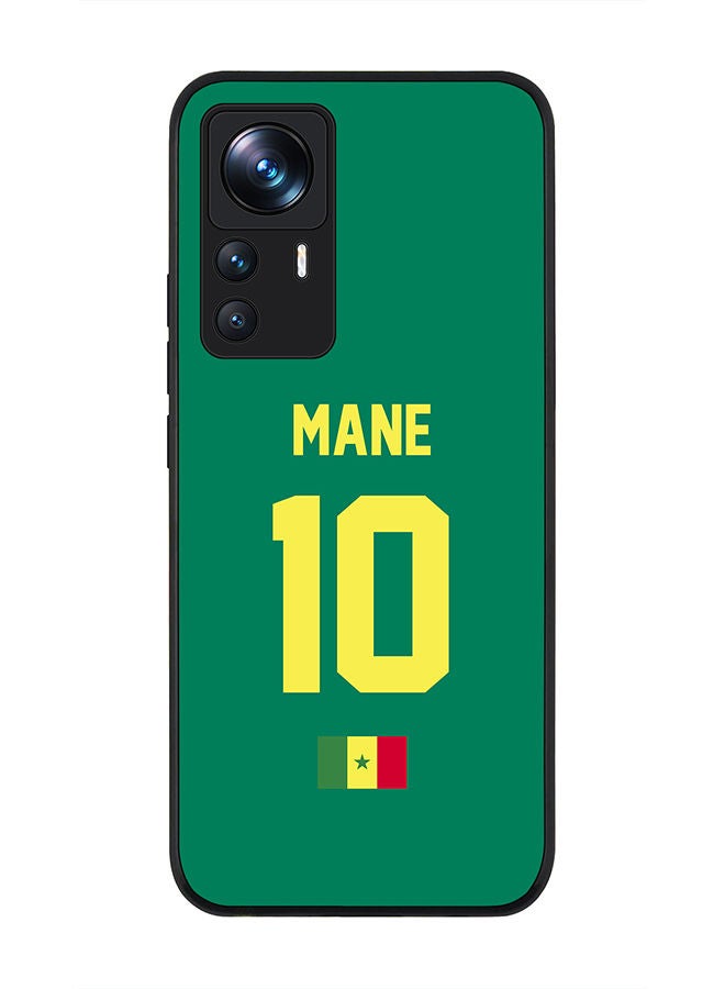 Stylizedd Rugged Black edge case for Xiaomi 12T/12T Pro Slim fit Soft Case Flexible Rubber Edges Anti Drop TPU Gel Thin Cover - Football Team - Senegal Player Name - Mane - Image 1