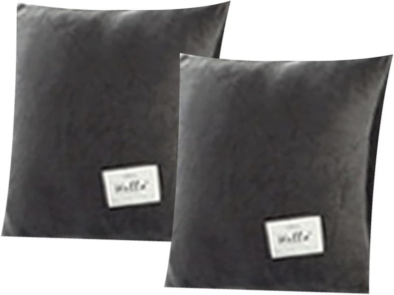 2PCS Pillowcase Sofa Cushion Pillow Cover NO Pillow 45 x 45cm Washable Furniture Protector Thick Plush Soft and Durable Pillowcase Suitable for Sofa（Drak Gray） - Image 1