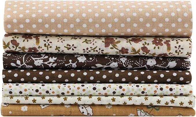Coffee Muslin Cotton Fabric Quilting Supplies 500mm x 500mm 19 7in x 19 7in - Image 1
