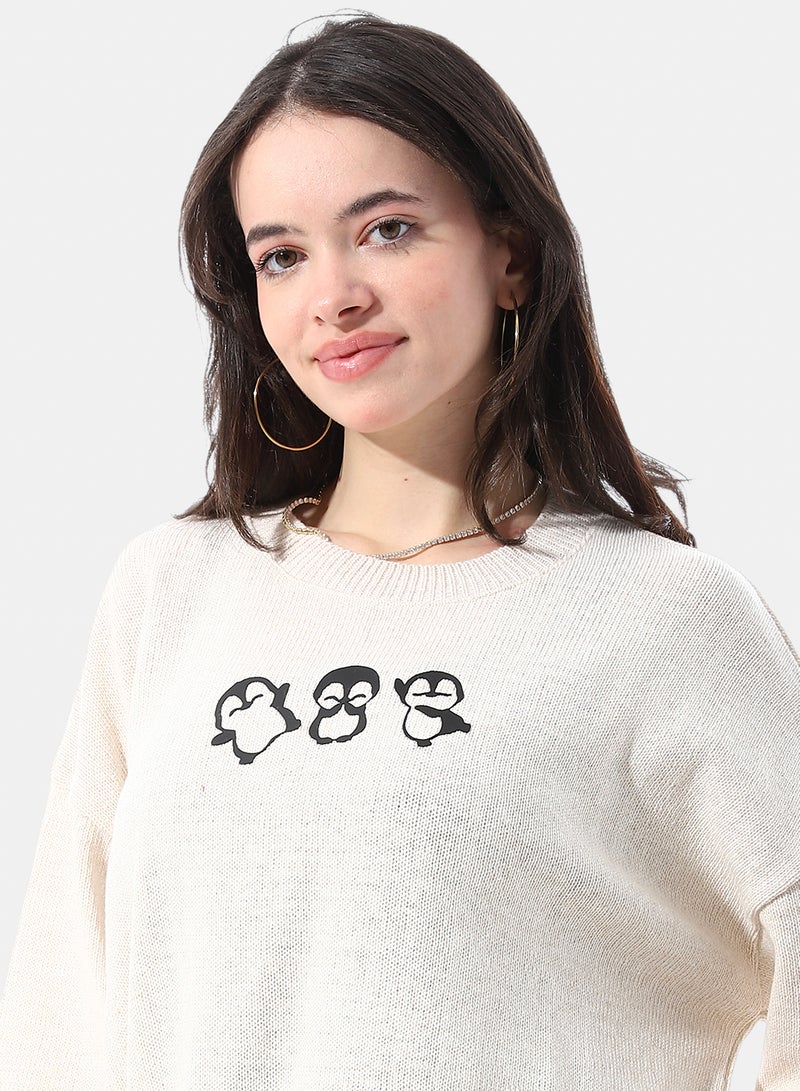 Andora Round Neck Slip On Knit Pullover - Image 4