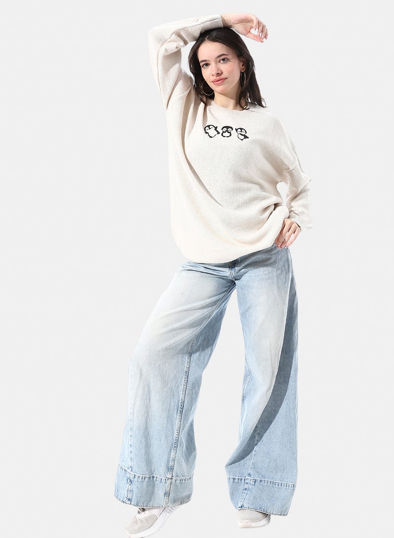 Andora Round Neck Slip On Knit Pullover - Image 5