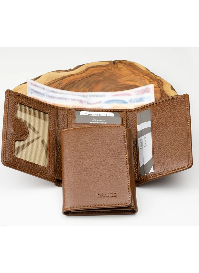 جراندي 1414 Leather Men's Wallet & Card Holder and Belt Set