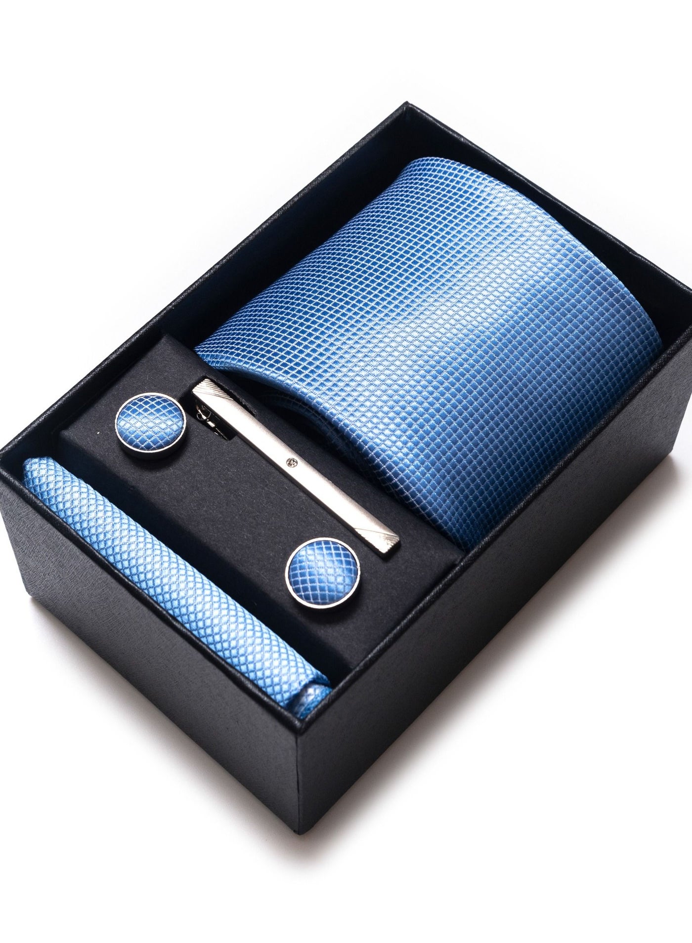 Solid Color Necktie Suit Gift Box Set Blue