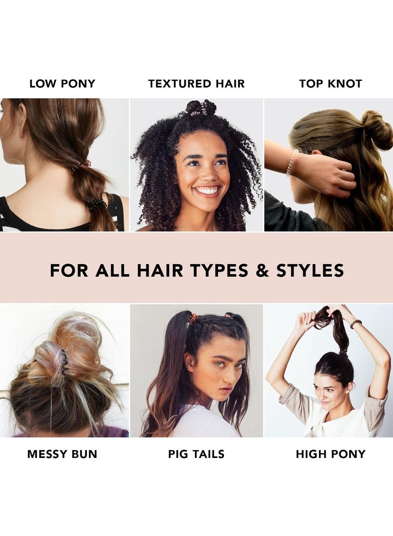 Goolsky رباط شعر حلزوني للنساء - حلقات بدون تجاعيد للشعر السميك والرفيع، روابط هاتف بدون ضرر، 4 قطع (شفاف) - Image 5
