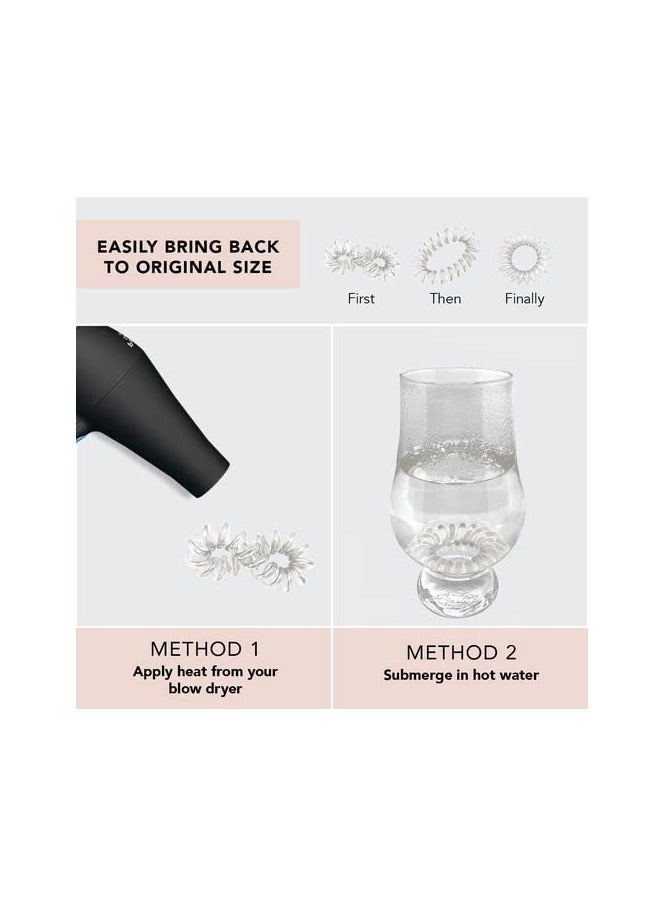 Goolsky رباط شعر حلزوني للنساء - حلقات بدون تجاعيد للشعر السميك والرفيع، روابط هاتف بدون ضرر، 4 قطع (شفاف) - Image 2