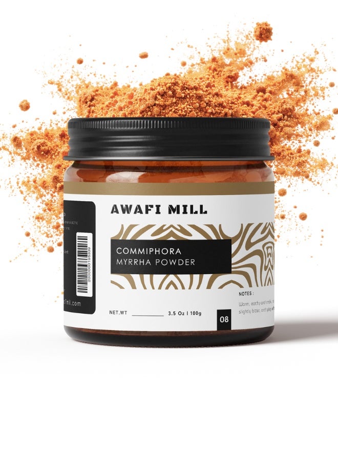 أباميك مسحوق مر كوميفورا من أوافي ميل (راتنج مطحون للبخور) | صمغ المر لمواقد الفحم والبخور، لصنع المخاريط/العصي | بلسمي دافئ، رائحة ترابية | مسحوق سائب (غير صالح للأكل) (100 غرام | 3.5 أونصة) - Image 1