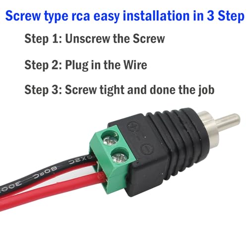 exgoofit Phono RCA Screws Male Female Plug to AV Screw Terminal Audio/Video Connector Adapter (10 Male +10 Female Connector) - Image 2