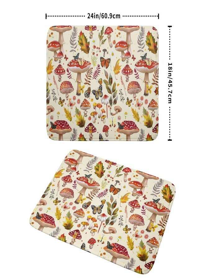 Giwawa Magic Mushroom Dish Drying Mats Botanical Decorative Absorbent Drying Pad Microfiber Kitchen Sink Rack Mats 18 X 24 Inch - Image 2