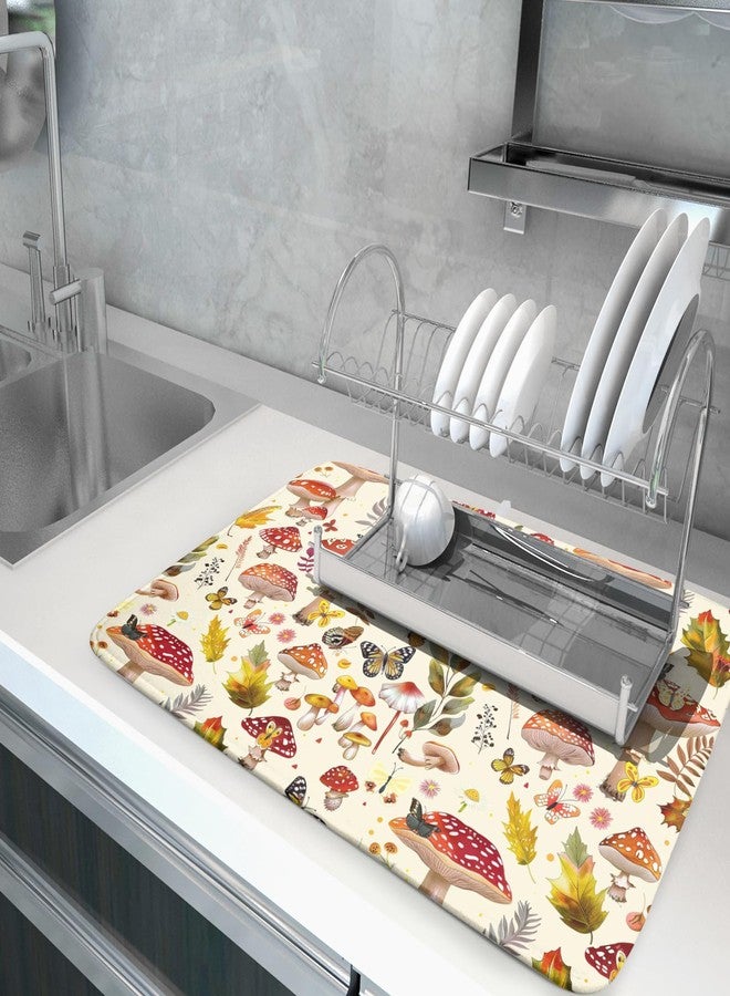 Giwawa Magic Mushroom Dish Drying Mats Botanical Decorative Absorbent Drying Pad Microfiber Kitchen Sink Rack Mats 18 X 24 Inch - Image 5
