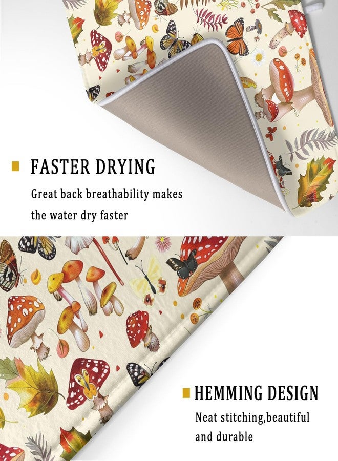 Giwawa Magic Mushroom Dish Drying Mats Botanical Decorative Absorbent Drying Pad Microfiber Kitchen Sink Rack Mats 18 X 24 Inch - Image 3