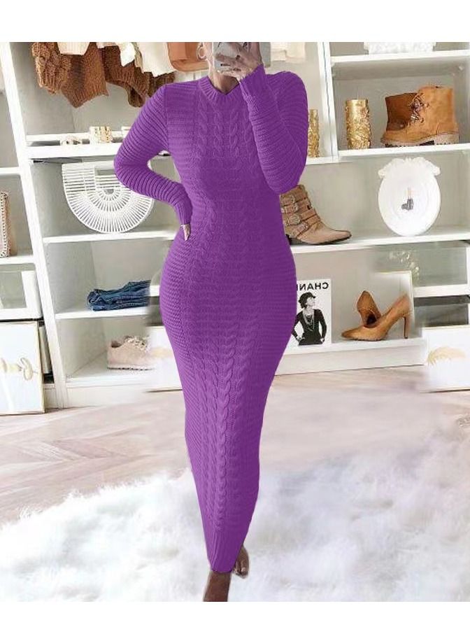 Loquat Autumn Winter New Fashion Twist Wool Dress 