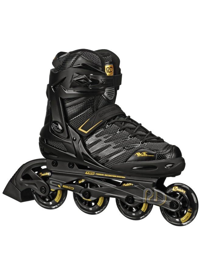 Roller Derby AERIO Q-60 Men's Inline Skates, Black/Gold, Size 12 - Image 1