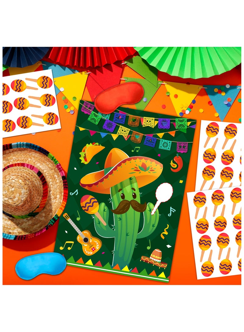 حفلة مثمرة ثبت الماراكاس على الصبار ألعاب مكسيكية، 7 قطع مجموعة ألعاب دبوس مكسيكية - ألعاب حفلة مكسيكية ملصقات عصابة عين الماراكاس المكسيكية إلخ زينة حفلة عيد ميلاد مكسيكية - Image 4