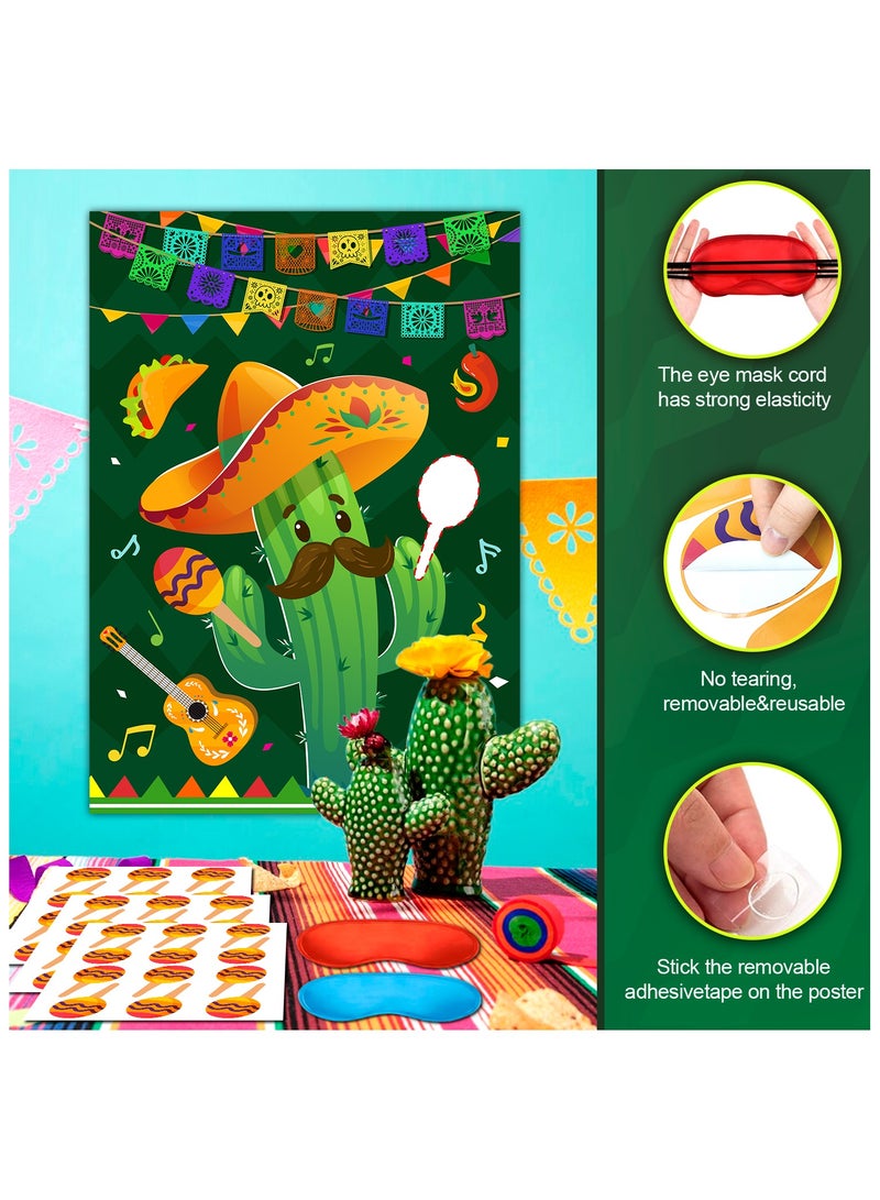 حفلة مثمرة ثبت الماراكاس على الصبار ألعاب مكسيكية، 7 قطع مجموعة ألعاب دبوس مكسيكية - ألعاب حفلة مكسيكية ملصقات عصابة عين الماراكاس المكسيكية إلخ زينة حفلة عيد ميلاد مكسيكية - Image 5