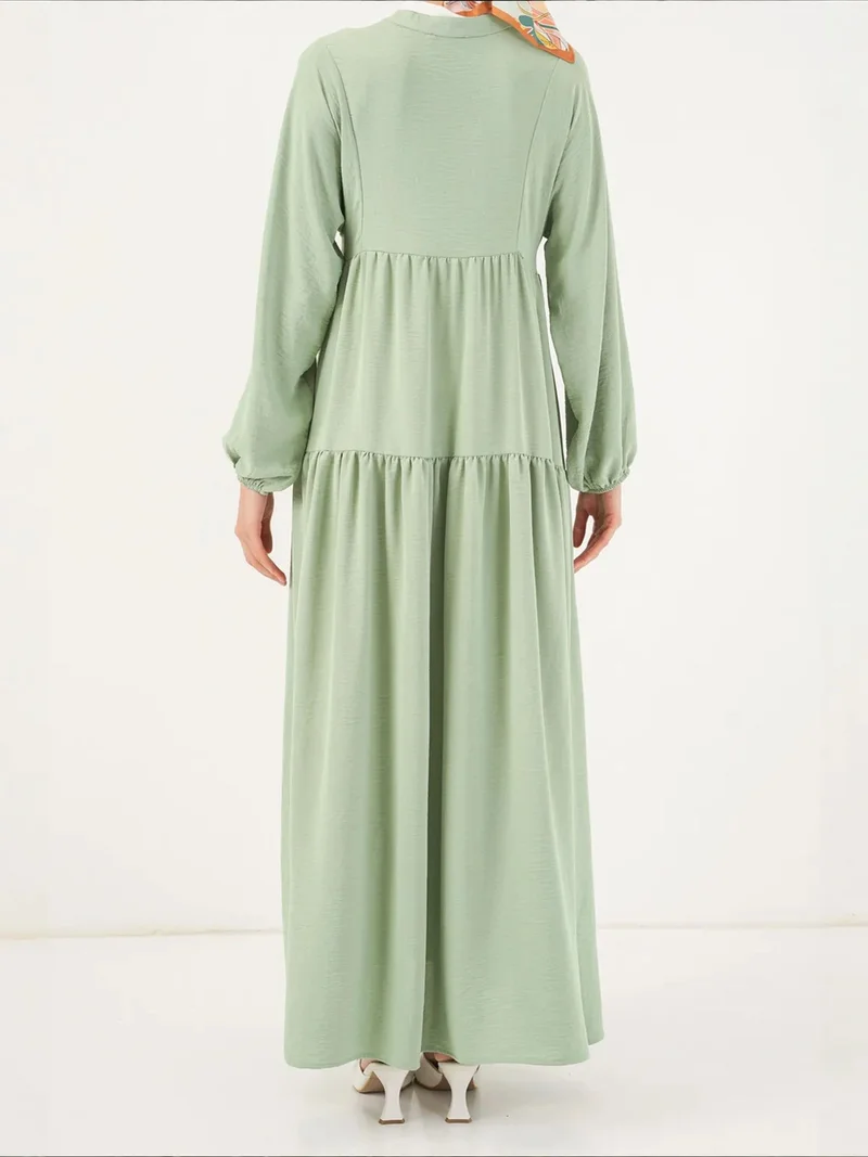 Big Dart Sage Green BDART Printed V-Neck Maxi Dress for Women | Best Price UAE