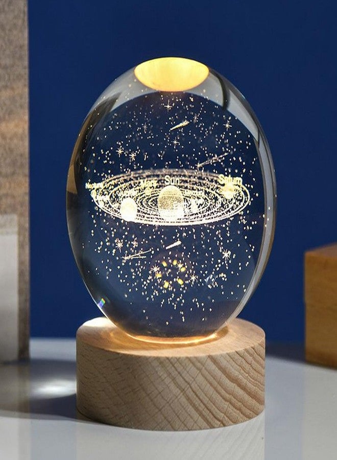 Oblivion 3D Crystal Ball Lamp with LED Astronomy Light – Astronomy -Themed Engraved Decorative Night Lamp for Home Décor, Desk, or Table (1Pc) - Image 3
