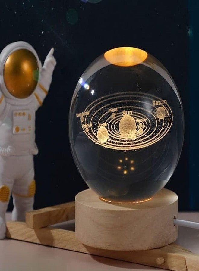 Oblivion 3D Crystal Ball Lamp with LED Astronomy Light – Astronomy -Themed Engraved Decorative Night Lamp for Home Décor, Desk, or Table (1Pc) - Image 1