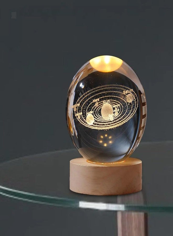 Oblivion 3D Crystal Ball Lamp with LED Astronomy Light – Astronomy -Themed Engraved Decorative Night Lamp for Home Décor, Desk, or Table (1Pc) - Image 2
