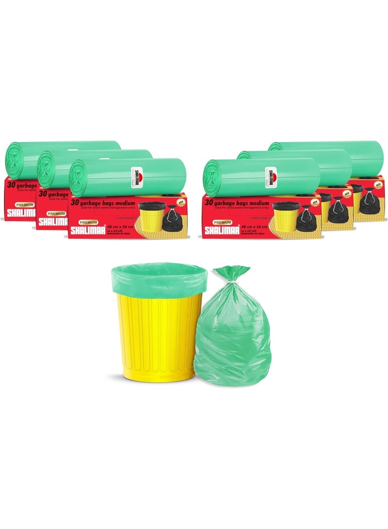 شاليمار بريميوم OXO - شاليمار القابلة للتحلل 180 قطعة - كيس قمامة 8 جالون، عطر لافندر – سلة مهملات/نفايات/أكياس نفايات مقاومة للتسرب – 122x142 سم سم – تتسع لصناديق 6 إلى 8 جالون – خضراء - Image 1