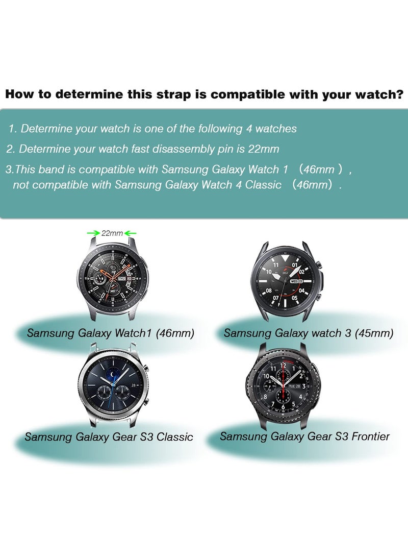 Band Compatible for Samsung Galaxy Watch 3 45mm/Galaxy Watch 46mm Bands/Gear S3 Frontier 22mm Smart Watch Band Silicone Casual Straps Accessories for Women Men (Black) - Image 2
