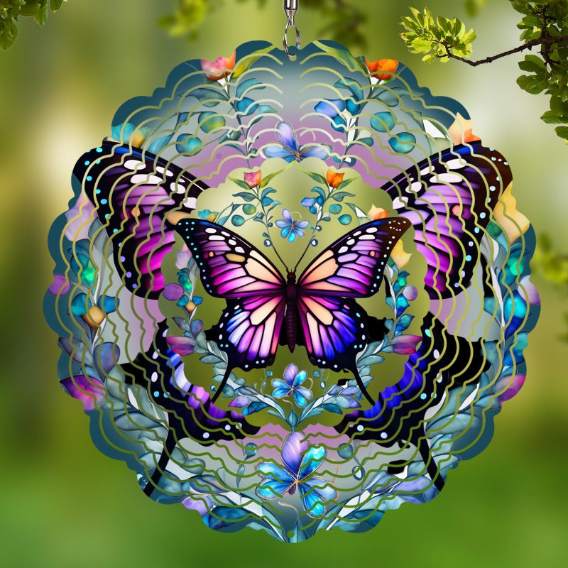 Cawalap Wind Spinners Outdoor Butterfly -Birthday Gifts for Women Mom, Hanging Wind Sculptures Wind Spinners, 12 inch 3D Wind Spinner for Garden Decor for Outside, Garden, Patio, Yard - Image 1