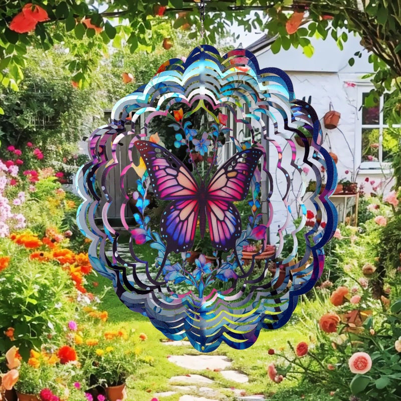 Cawalap Wind Spinners Outdoor Butterfly -Birthday Gifts for Women Mom, Hanging Wind Sculptures Wind Spinners, 12 inch 3D Wind Spinner for Garden Decor for Outside, Garden, Patio, Yard - Image 2