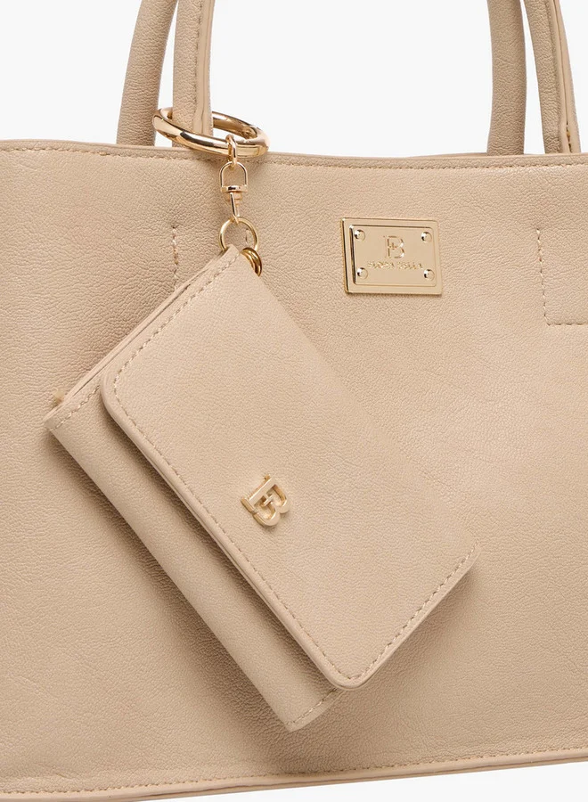 Flora Bella By Shoexpress BEIGE Solid Tote Bag with Adjustable Strap and Detachable Pouch  | Best Price UAE