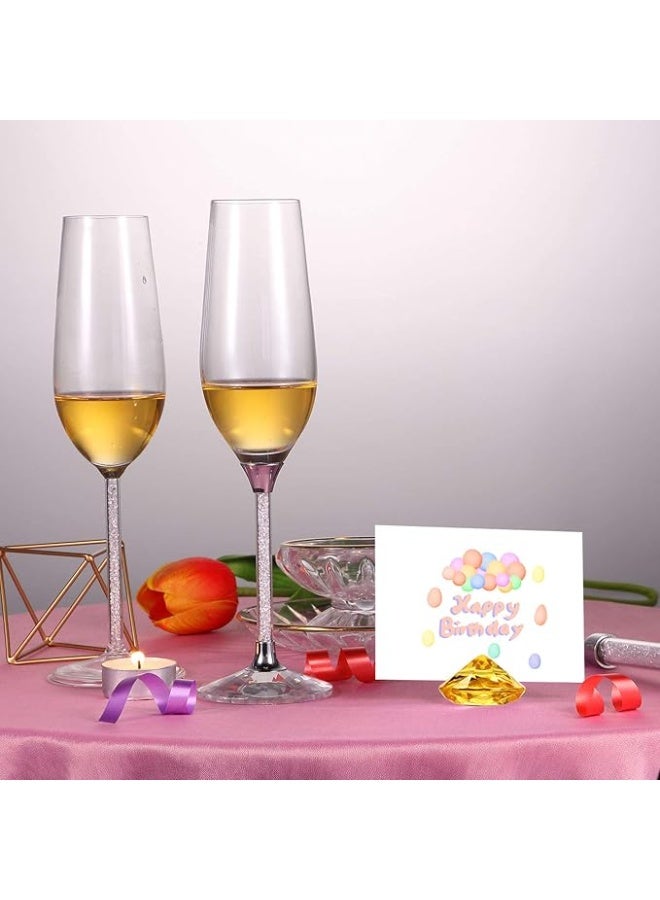 RIKA 15 Pack Diamond Place Card Holders Crystal Diamond Party Decorations Favor Acrylic Table Number Holder for Weddings Home Table(Gold) - Image 3