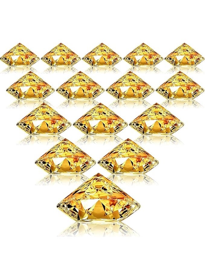 RIKA 15 Pack Diamond Place Card Holders Crystal Diamond Party Decorations Favor Acrylic Table Number Holder for Weddings Home Table(Gold) - Image 1