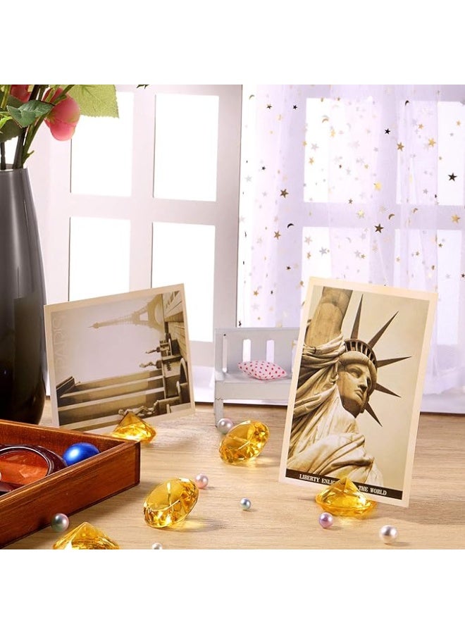 RIKA 15 Pack Diamond Place Card Holders Crystal Diamond Party Decorations Favor Acrylic Table Number Holder for Weddings Home Table(Gold) - Image 4