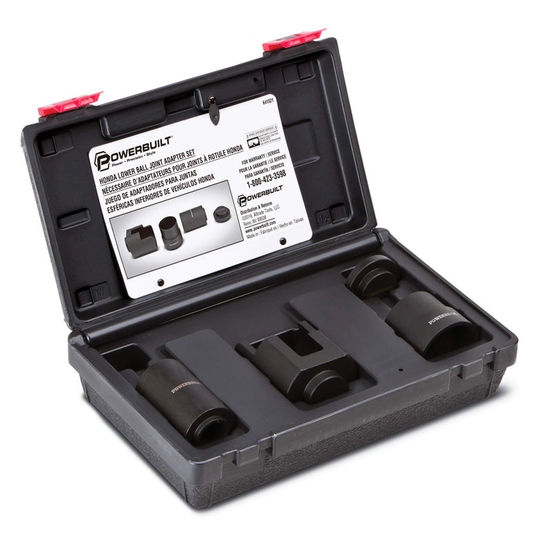 Powerbuilt Honda Lower Ball Joint Adapter Kit Remove Replace Install Ball Joints Brake Anchor Pins Service Set 641321