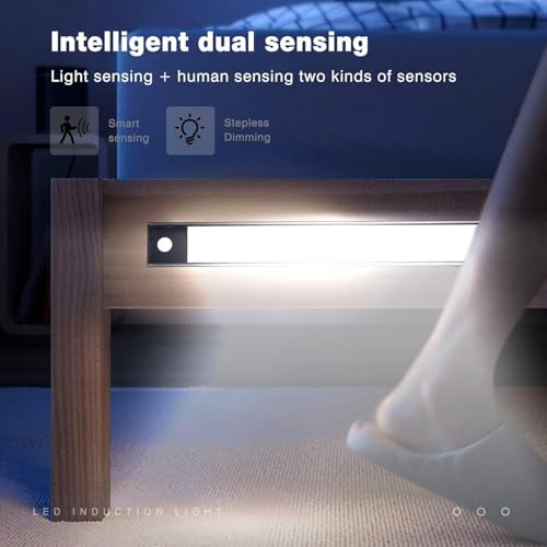 EZVALO Rechargeable Motion Sensor Led Light for Wardrobe 3 Color Modes Magnetic Closet with Stepless Dimming for Under Counter| Under Cabinet Light,Kitchen Light,Cupboard Lights (BLACK-30CM) - Image 3