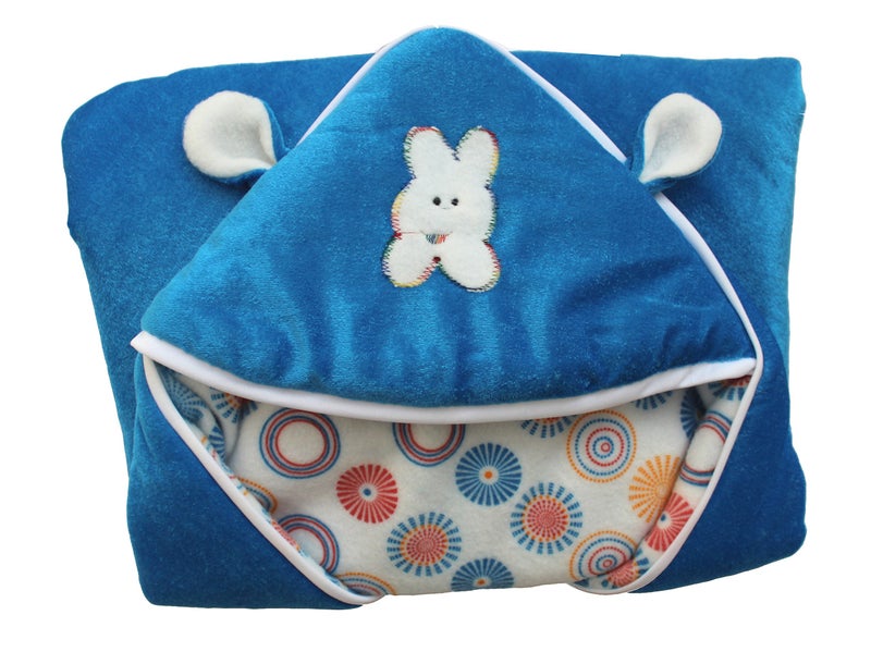 My Newborn Multipurpose Sleeping Bag with Wrap Blanket Combo, Sky/Red-Hoods (Pack of 2) (66.0cm L X 66.0cm W) - Image 2