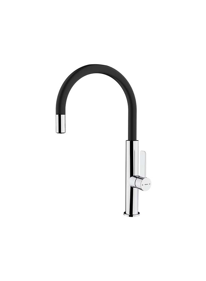 TEKA Fot 995 Single Lever Kitchen Tap With Aerator Integrated In Spout Chrome Black - Image 1