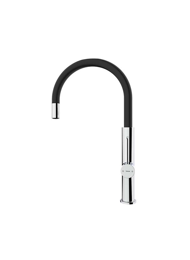 TEKA Fot 995 Single Lever Kitchen Tap With Aerator Integrated In Spout Chrome Black - Image 4