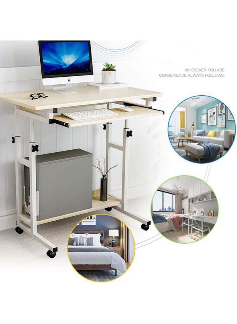 Generic Mobile Laptop Desk Sit-Stand Table With Castors Height Adjustable For Sitting And Standing Laptop  - Image 4