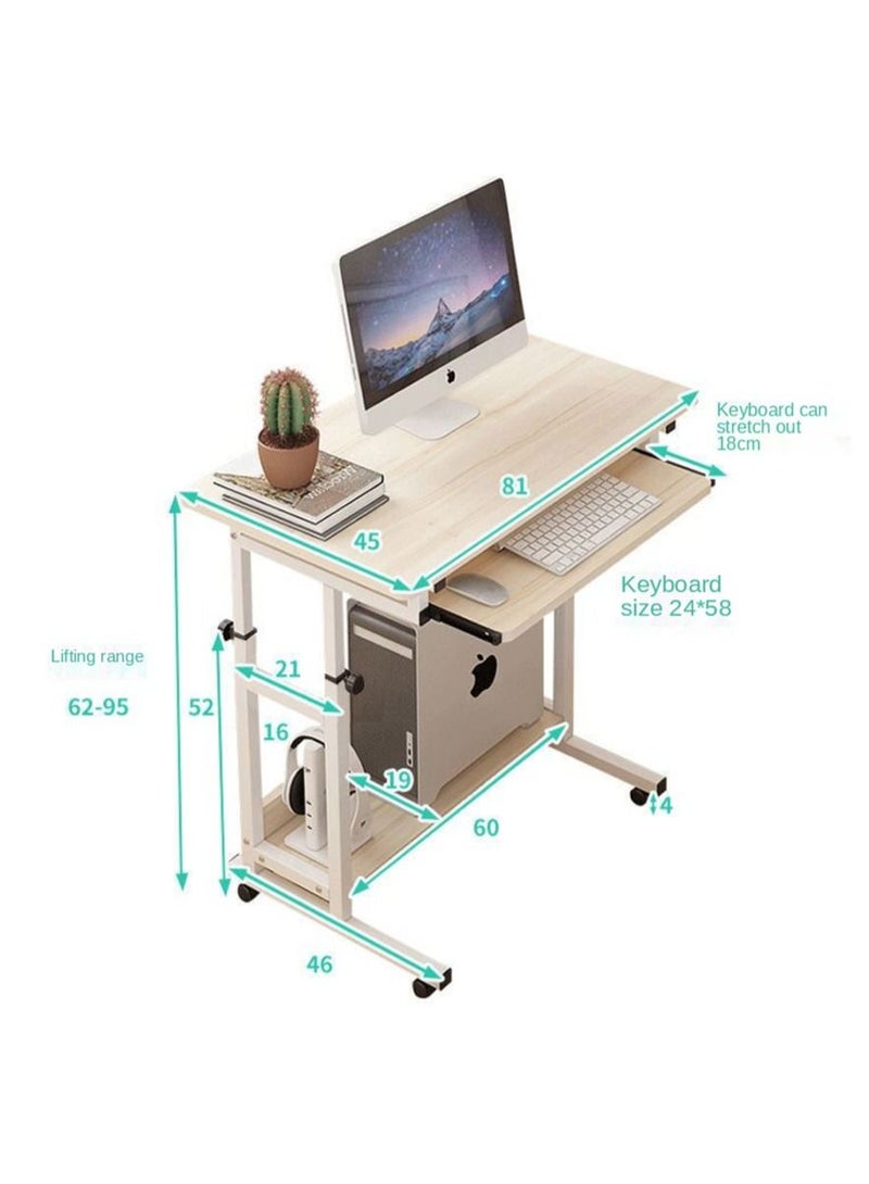 Generic Mobile Laptop Desk Sit-Stand Table With Castors Height Adjustable For Sitting And Standing Laptop  - Image 3