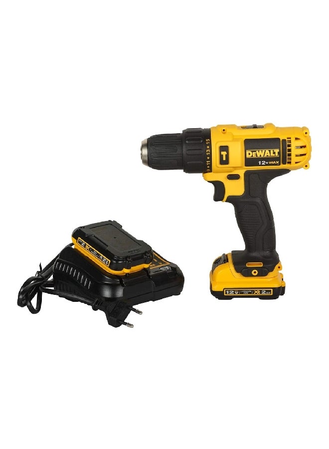 DEWALT 12V Lithium-Ion Subcompact Hammer Drill Driver with 10-Bit Black and Yellow DCD716D2BIT-B5 - Image 4