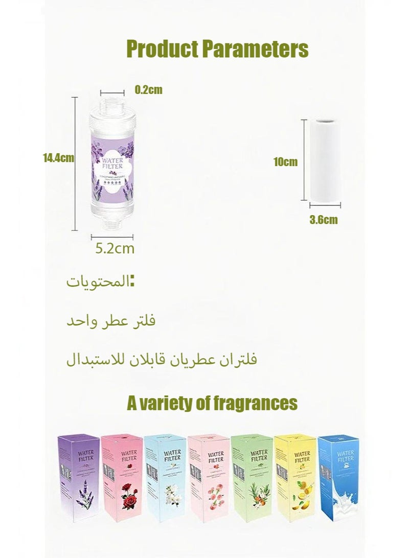 BIRUITE 1pcs Vitamin Shower Fragrance Water Filter + 2pcs Fragrance Filter Cartridge Set, Prevent Hair Loss and Prevent Dry Skin, Remove Chlorine and Rust, Relax Aromatherapy (Romantic Rose) - Image 2