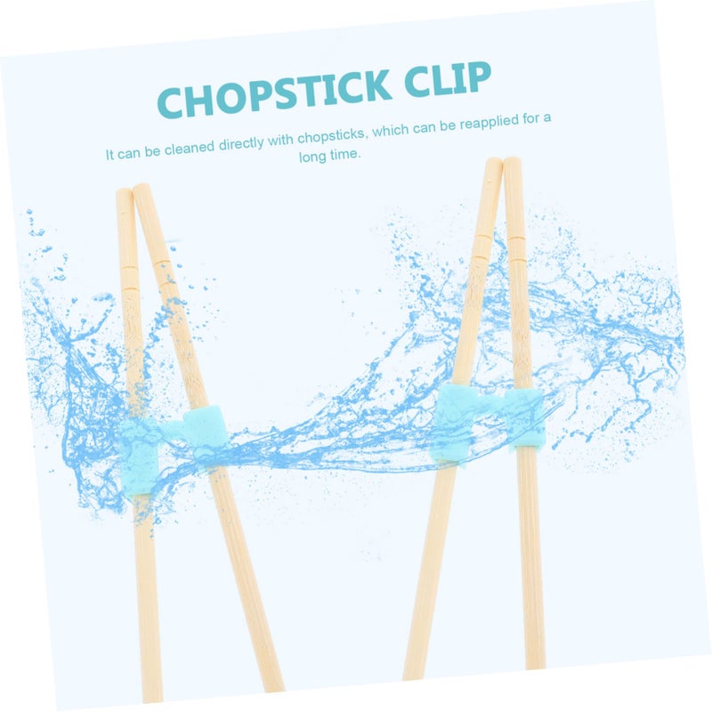 Sky Blue Reusable Chopstick Training Clips 5 Pack Dishwasher Safe Helper For Beginners - Image 4
