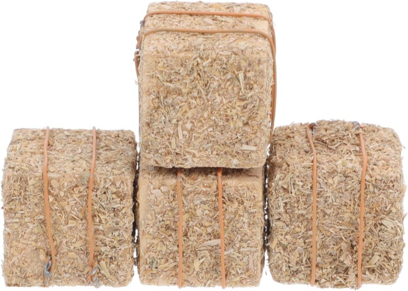 4pcs Mini Hay Bales for Dollhouse Decor Tiny Faux Straw Stacks for Farm Scene Layouts Realistic Miniature Props for Photography and Garden Decorations - Image 1