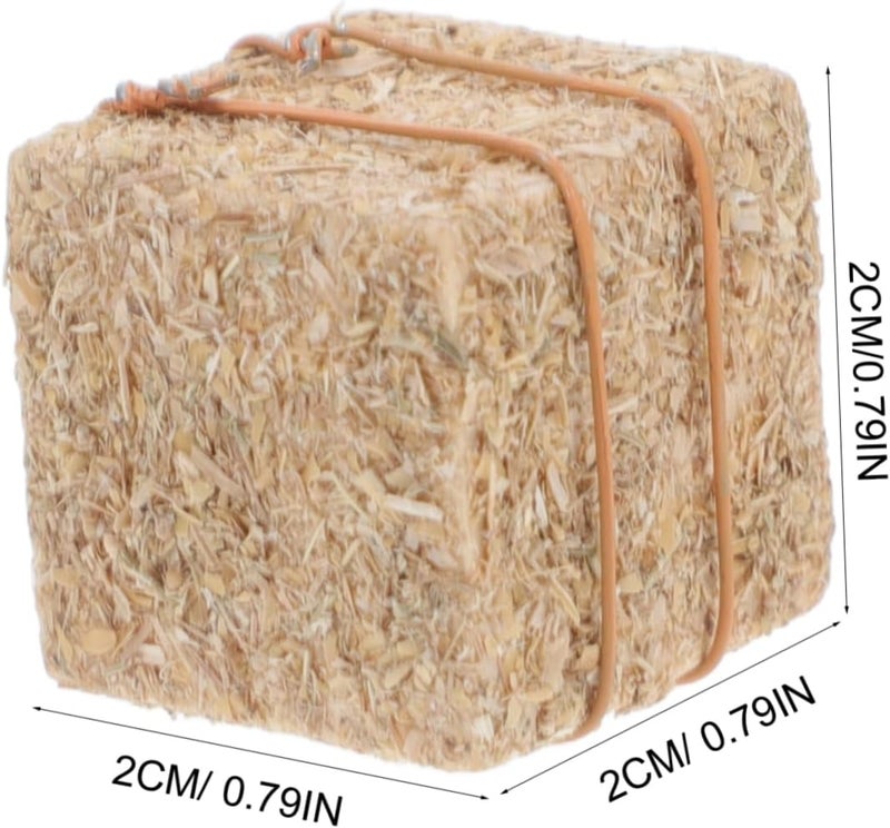 4pcs Mini Hay Bales for Dollhouse Decor Tiny Faux Straw Stacks for Farm Scene Layouts Realistic Miniature Props for Photography and Garden Decorations - Image 2