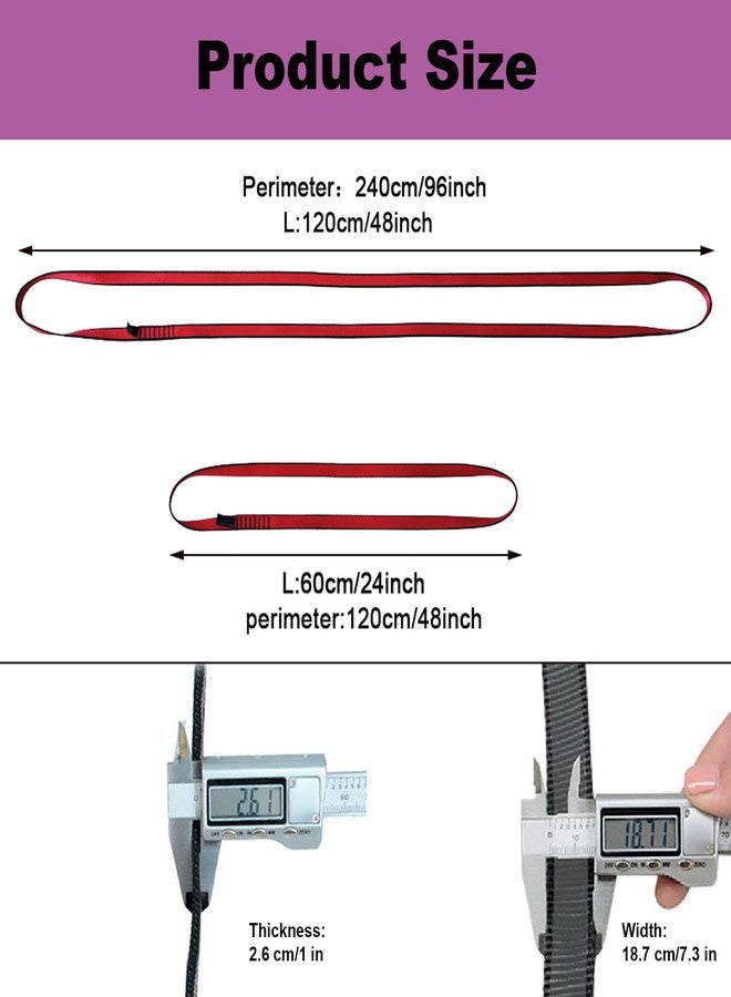 FOSER 18mm Nylon Climbing Sling Runner, 23KN Nylon Rope,Apply to Rock Climbing, Mountaineering, Hiking, Downhill, Emergency Equipment, etc (Orange(1pcs), 60cm/24inch) - Image 2