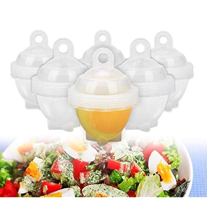 مستلزمات المطبخ 7 قطع / مجموعة طباخ البيض المغلي الثقيل 6 مغلي بيض بدون قشر مع فاصل إضافي لبياض البيض جهاز تبخير البيض أدوات طهي للمطبخ والتخزين - Image 3