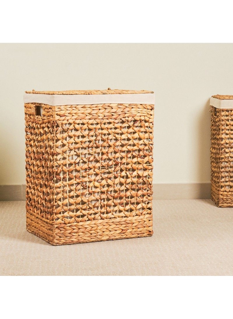 Homesmiths Homesmiths natural water hyacinth laundry hamper with liner large  - Image 1